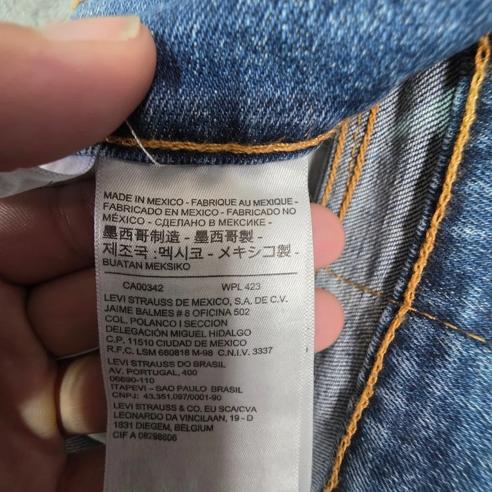 Levis 505 Regular Fit Straight Leg Blue Denim Jeans Mens 34x30 Medium Wash